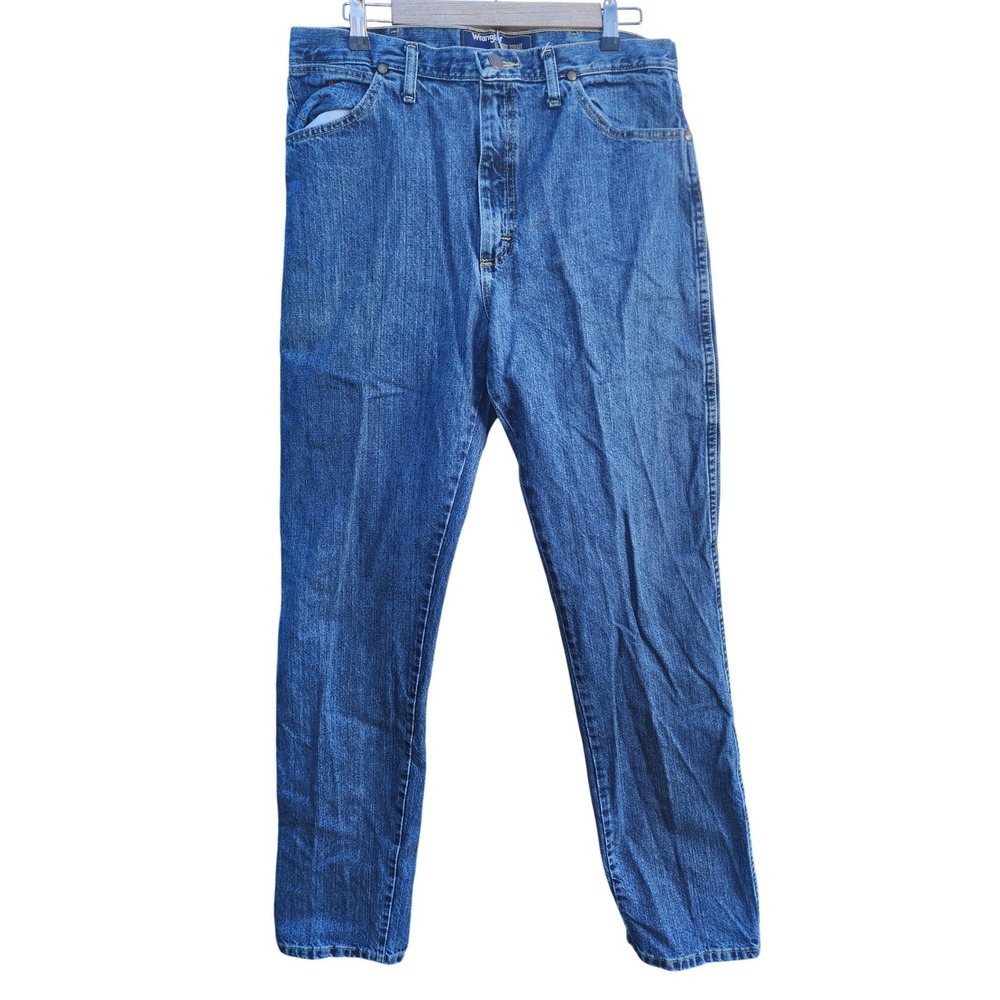 Wrangler George Strait Collection Mens Straight Leg Blue Denim Jeans Medium Wash